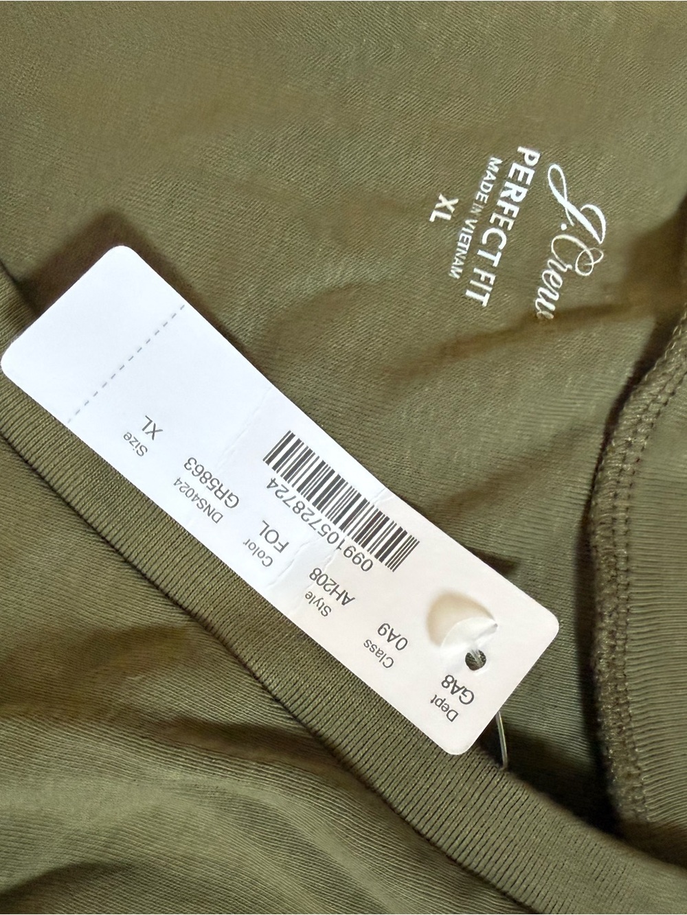 J. Crew Olive Short-Sleeve Crewneck Tee
